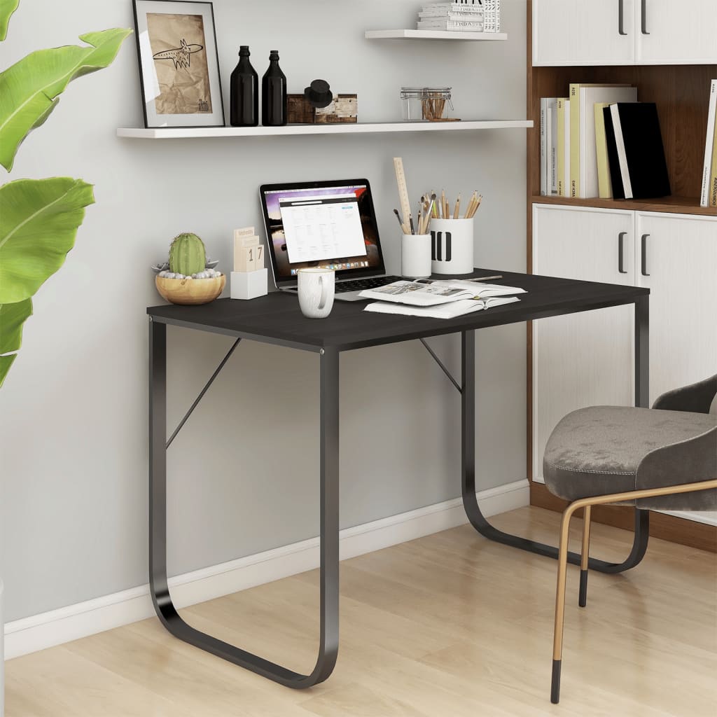 vidaXL Bureau d'ordinateur Noir 110x60x73 cm Aggloméré