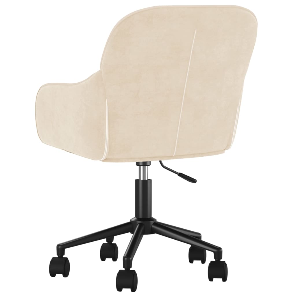 vidaXL Chaise pivotante de bureau Crème Velours - Image 5