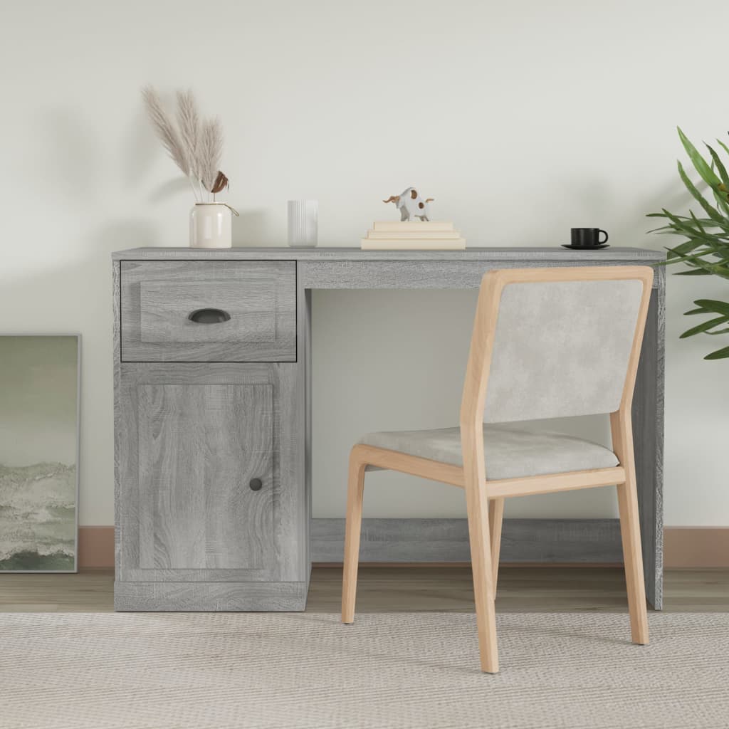 vidaXL Bureau avec tiroir sonoma gris 115x50x75 cm bois d'ingénierie