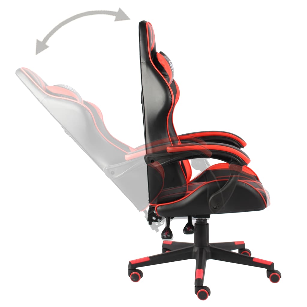 vidaXL Fauteuil de jeux vidéo Noir et rouge Similicuir - Image 4