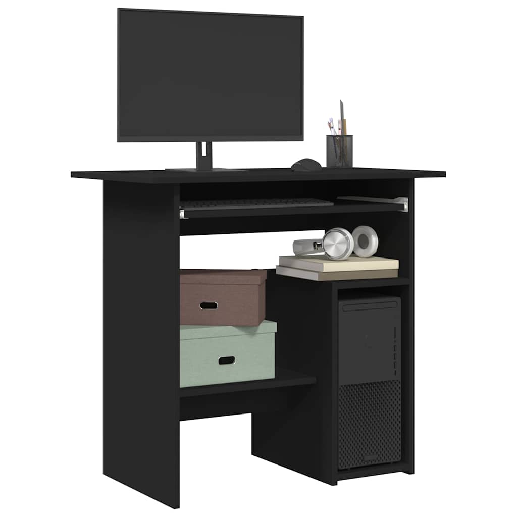 vidaXL Bureau Noir 80x45x74 cm Bois d’ingénierie