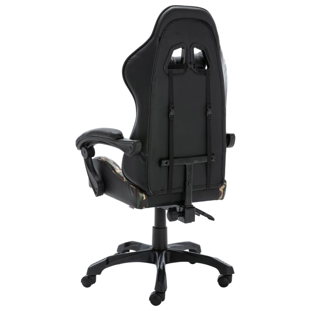 vidaXL Fauteuil de jeux vidéo Noir et camouflage Similicuir - Image 3