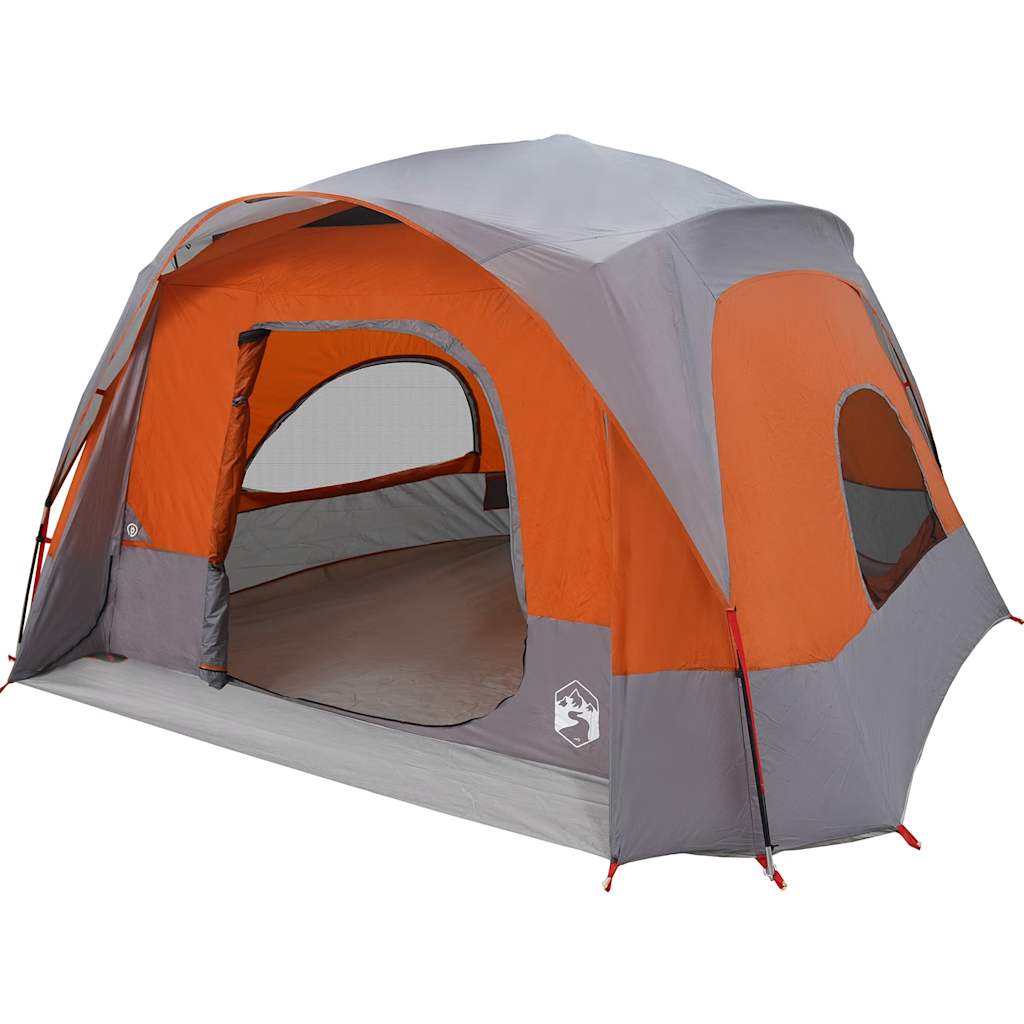 vidaXL Tente de cabine familiale 6 personnes gris orange imperméable - Image 3