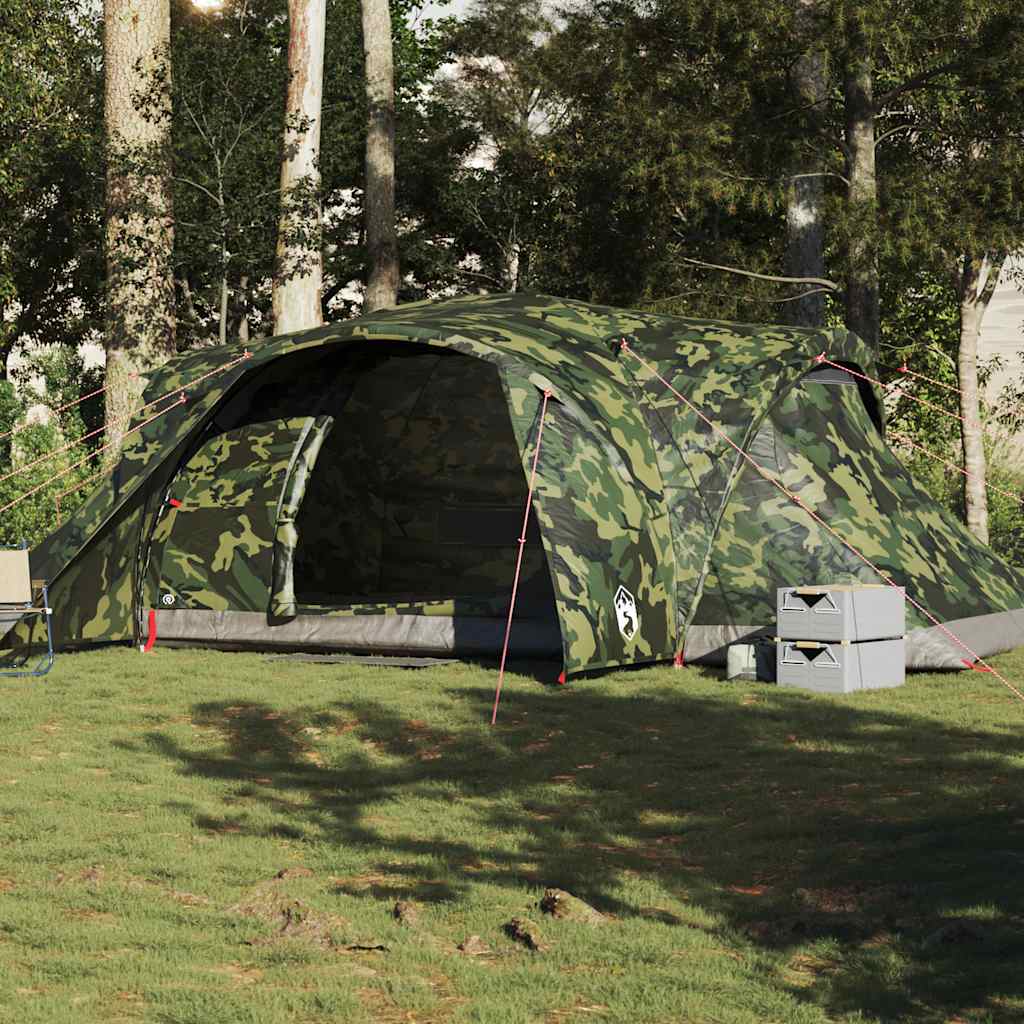 vidaXL Tente familiale à dôme 6 personnes camouflage imperméable