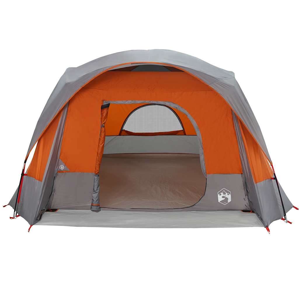 vidaXL Tente de cabine familiale 6 personnes gris orange imperméable - Image 5