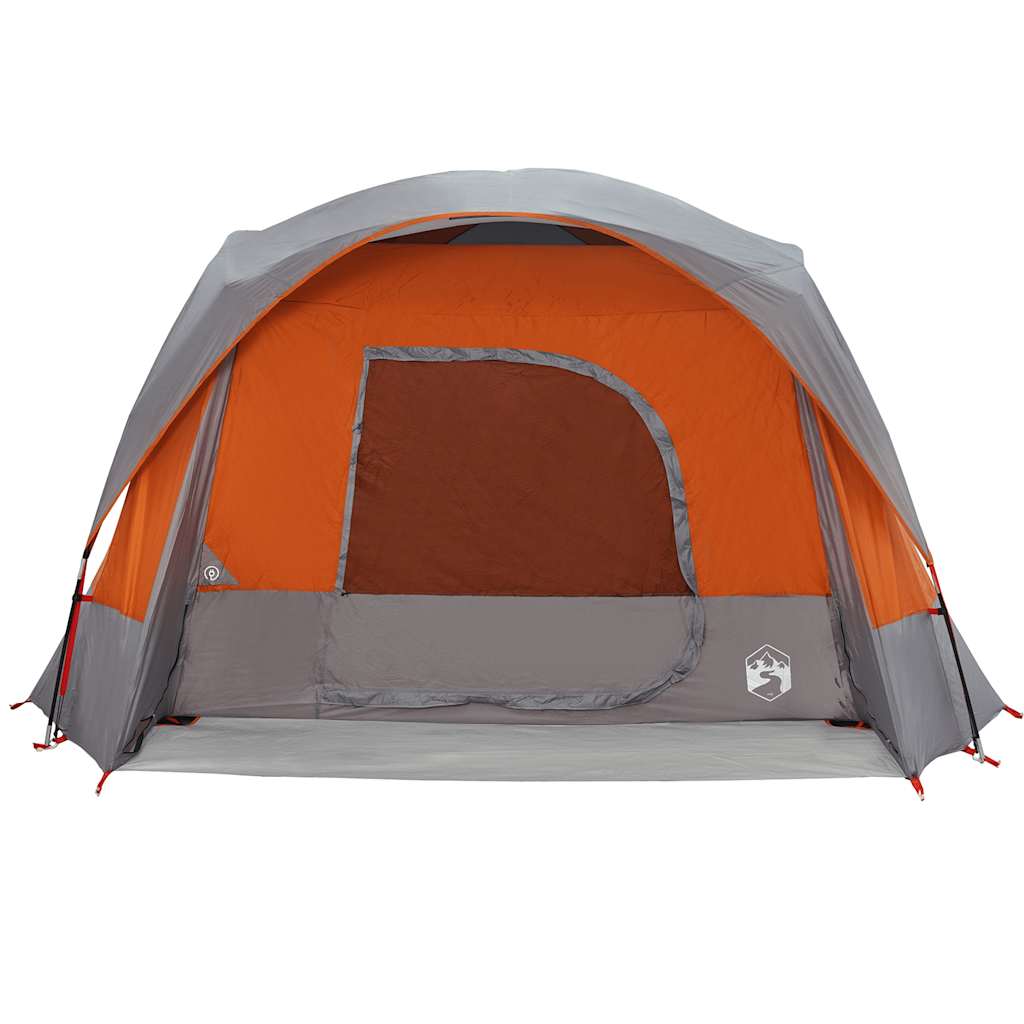 vidaXL Tente de cabine familiale 6 personnes gris orange imperméable - Image 6