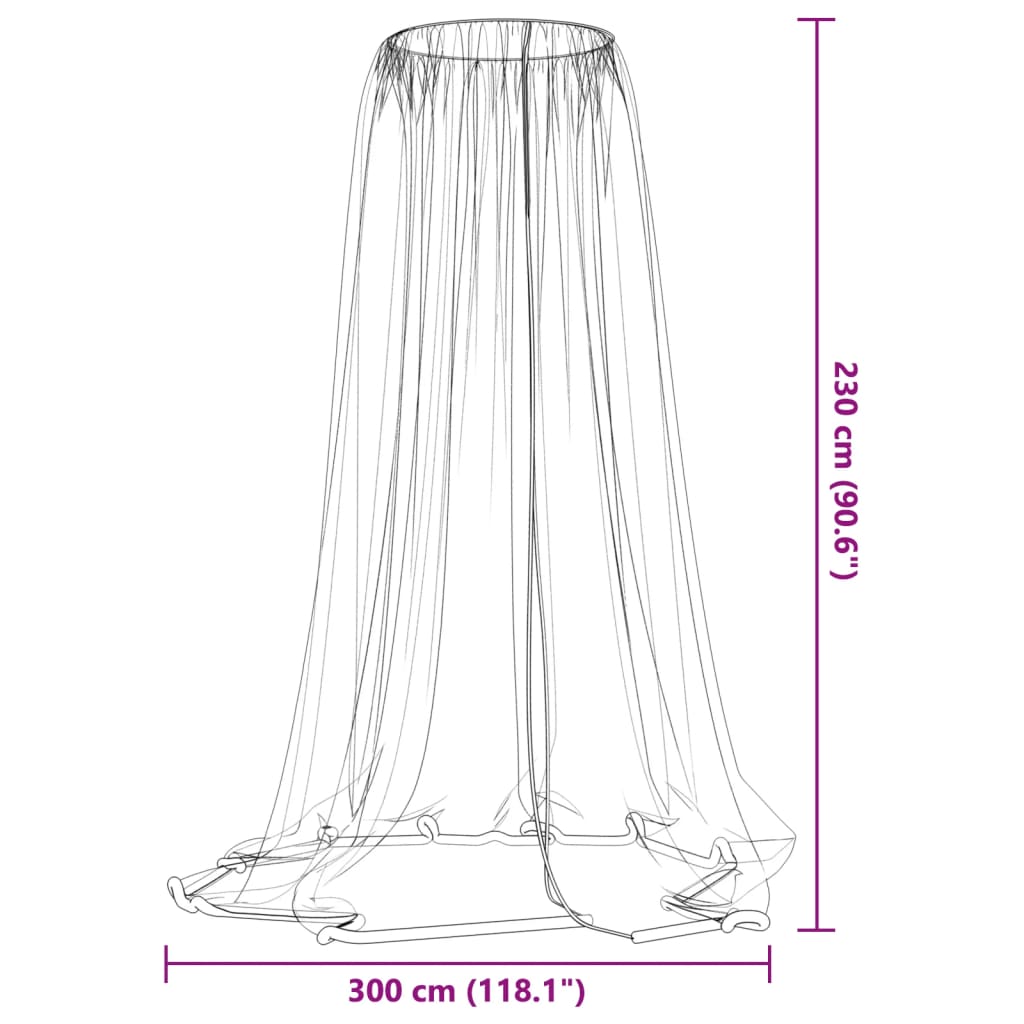 vidaXL Moustiquaire pour parasol 220 maille noir F300x230 cm - Image 6