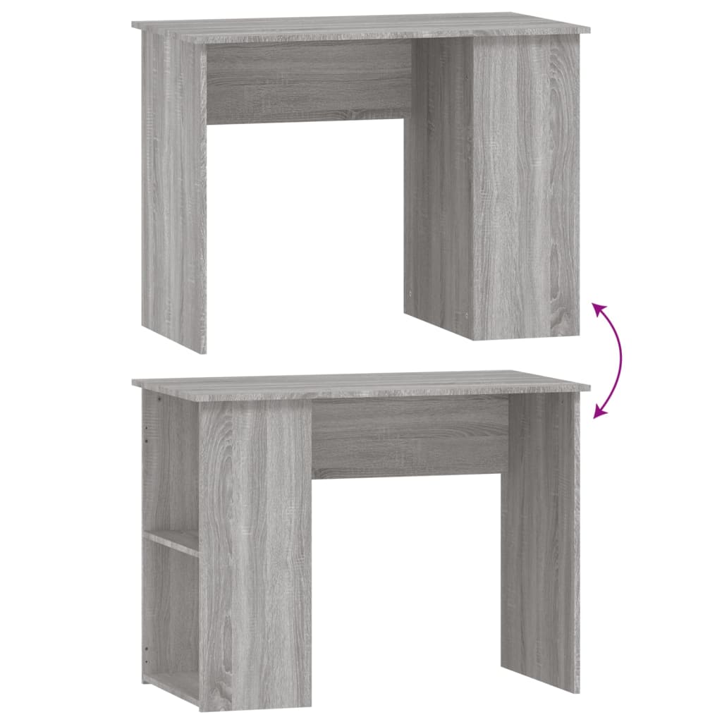vidaXL Bureau sonoma gris 100x55x75 cm bois d'ingénierie - Image 6