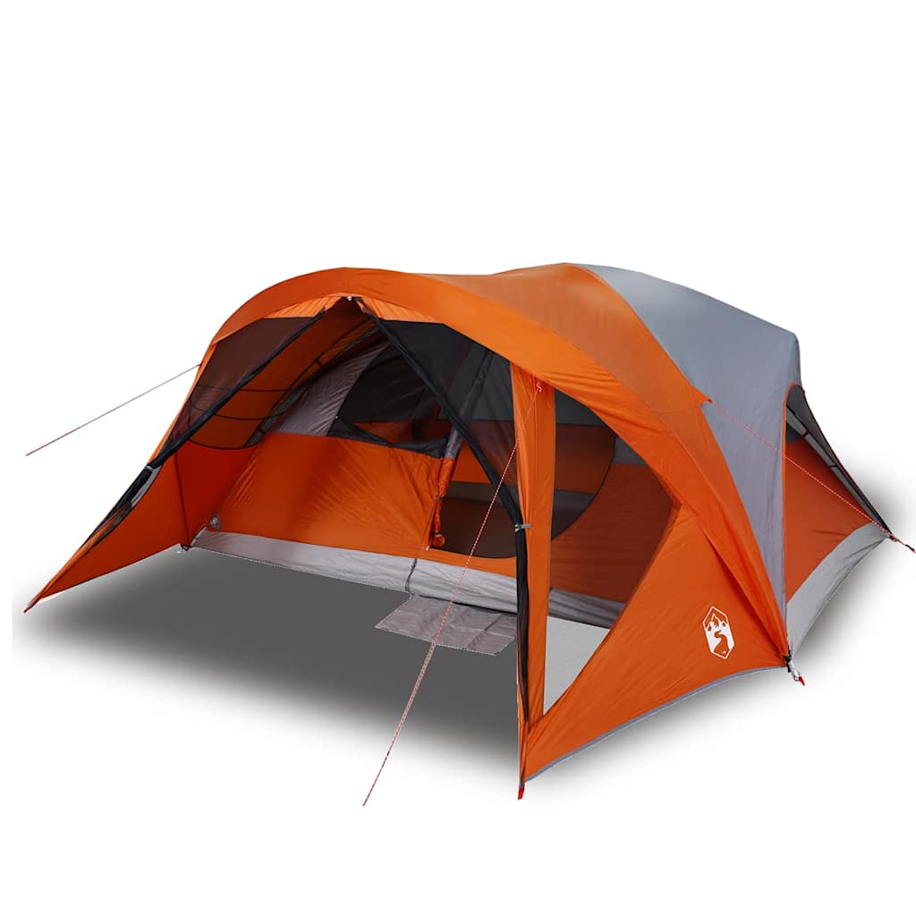 vidaXL Tente de cabine familiale 6 personnes gris orange imperméable - Image 4