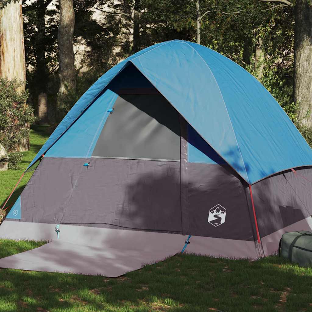 vidaXL Tente de camping à dôme 4 personnes bleu imperméable