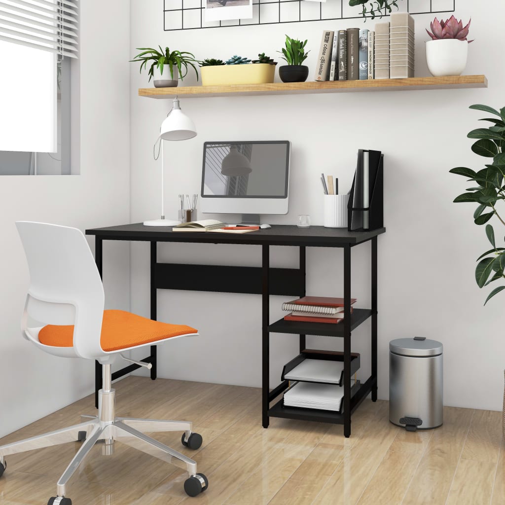 vidaXL Bureau d'ordinateur Noir 105x50x72 cm MDF et métal