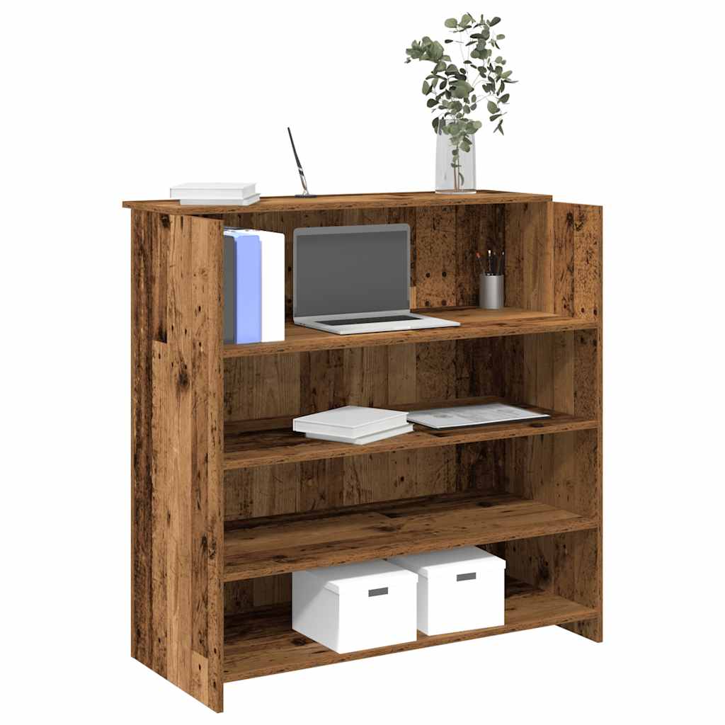 vidaXL Bureau de réception vieux bois 100x50x103,5cm bois d'ingénierie