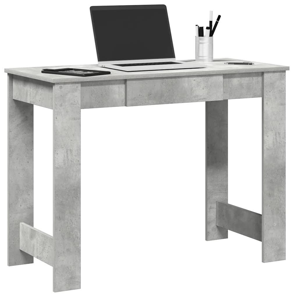 vidaXL Bureau gris béton 100x45x75 cm bois d'ingénierie