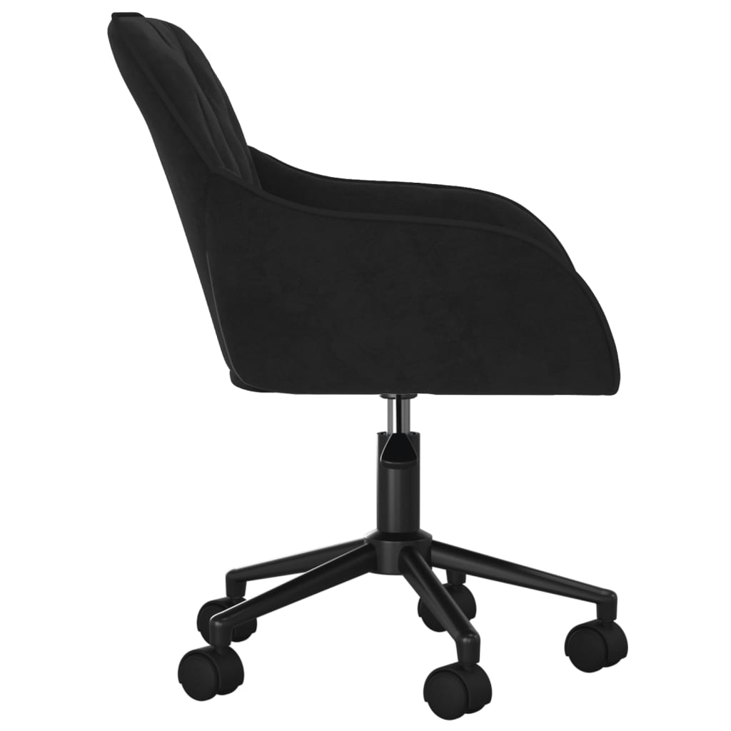 vidaXL Chaise pivotante de bureau Noir Velours - Image 4