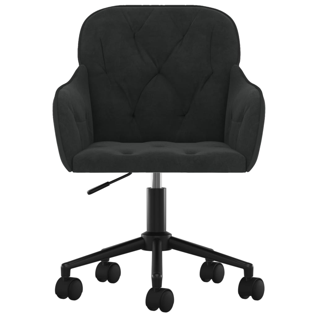 vidaXL Chaise pivotante de bureau Noir Velours - Image 3