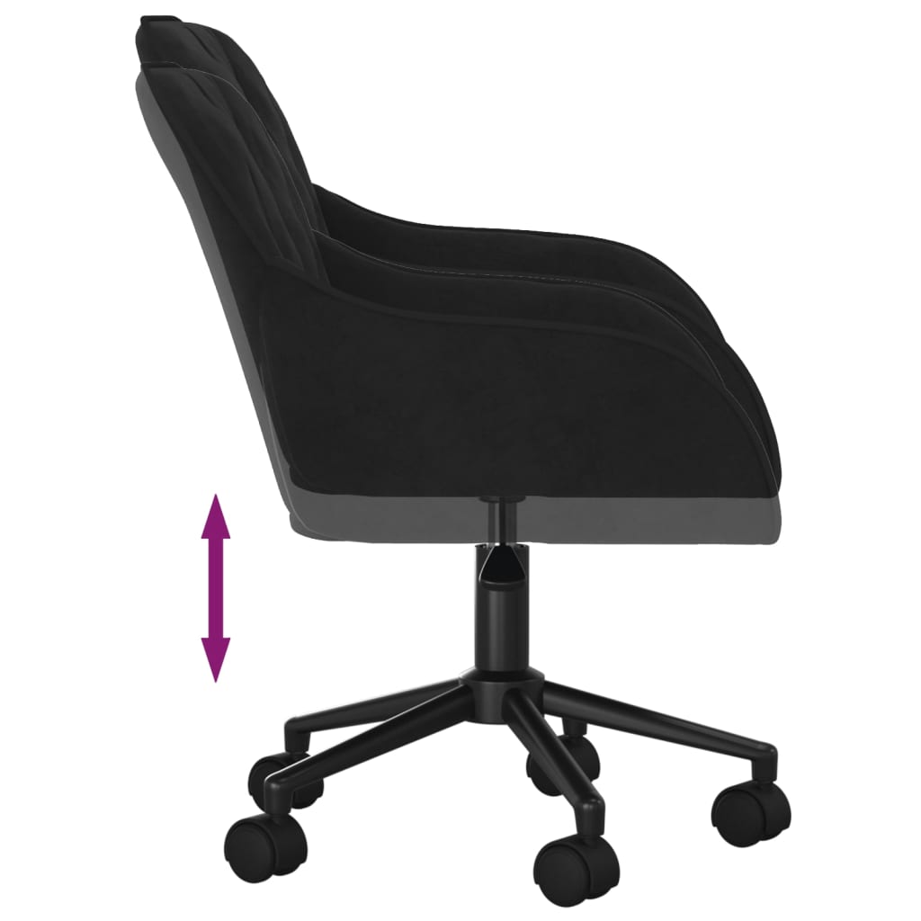 vidaXL Chaise pivotante de bureau Noir Velours - Image 6