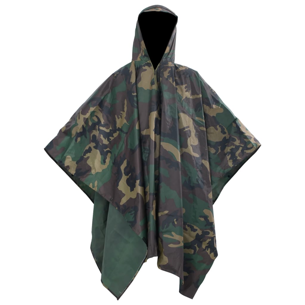 vidaXL Poncho de pluie imperméable pour camping/randonnée Camouflage