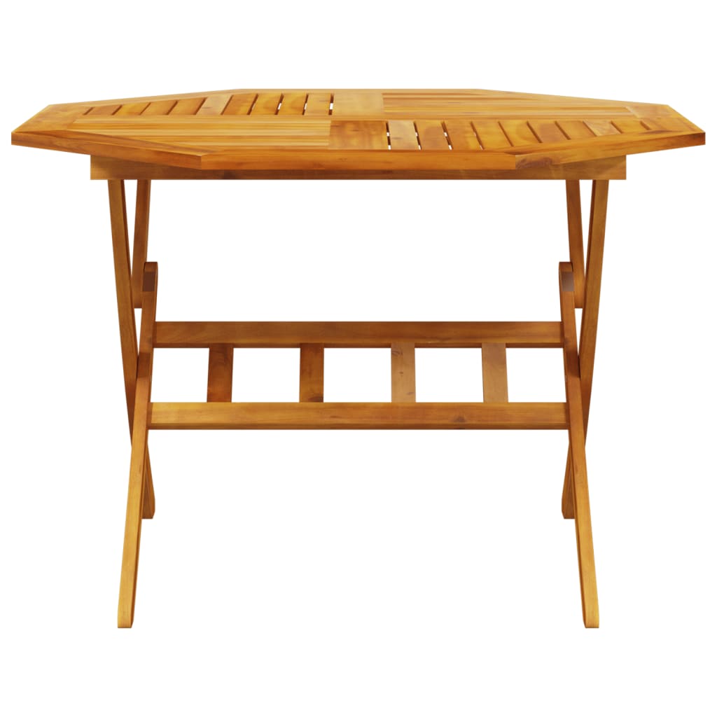 vidaXL Table pliable de jardin Ø110x75 cm bois d'acacia solide - Image 4