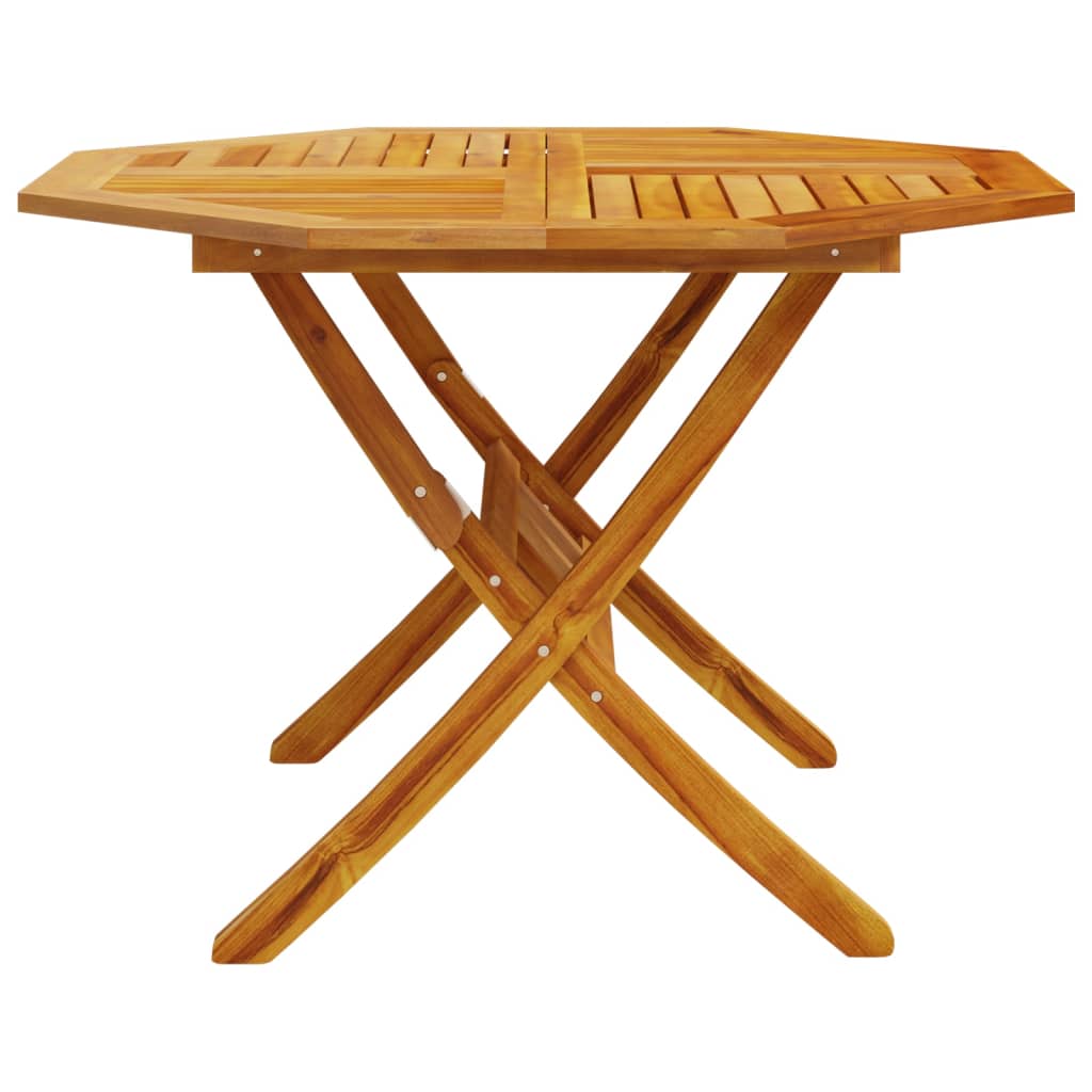 vidaXL Table pliable de jardin Ø110x75 cm bois d'acacia solide - Image 5