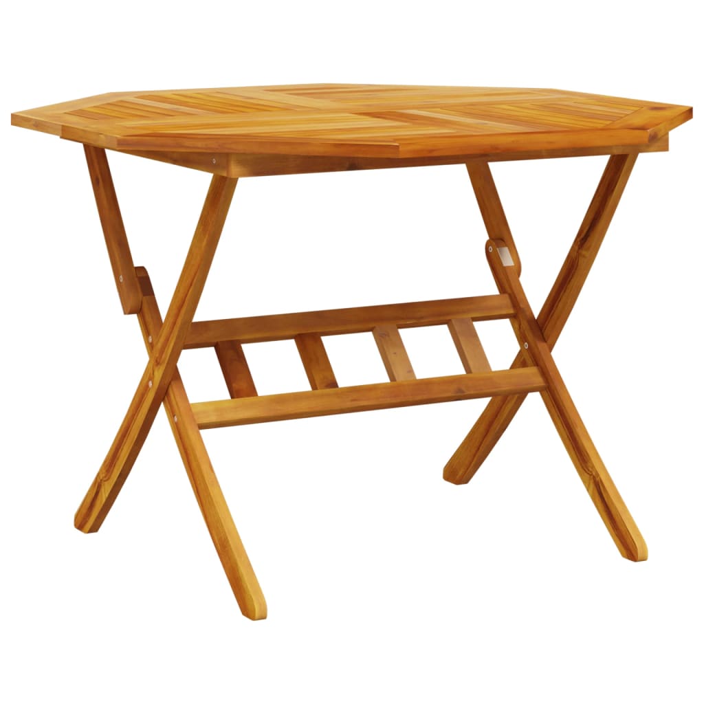 vidaXL Table pliable de jardin Ø110x75 cm bois d'acacia solide - Image 6