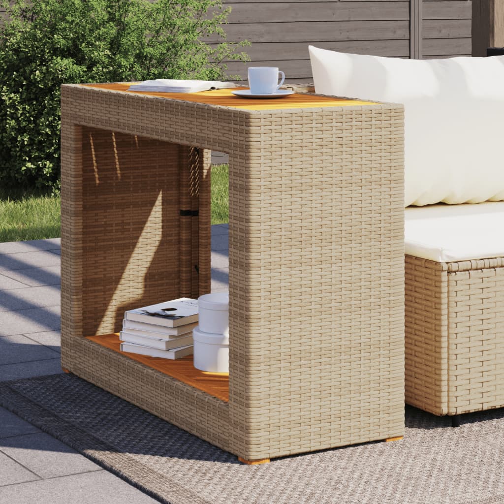 vidaXL Table d'appoint de jardin dessus en bois beige 100x40x75 cm - Image 3