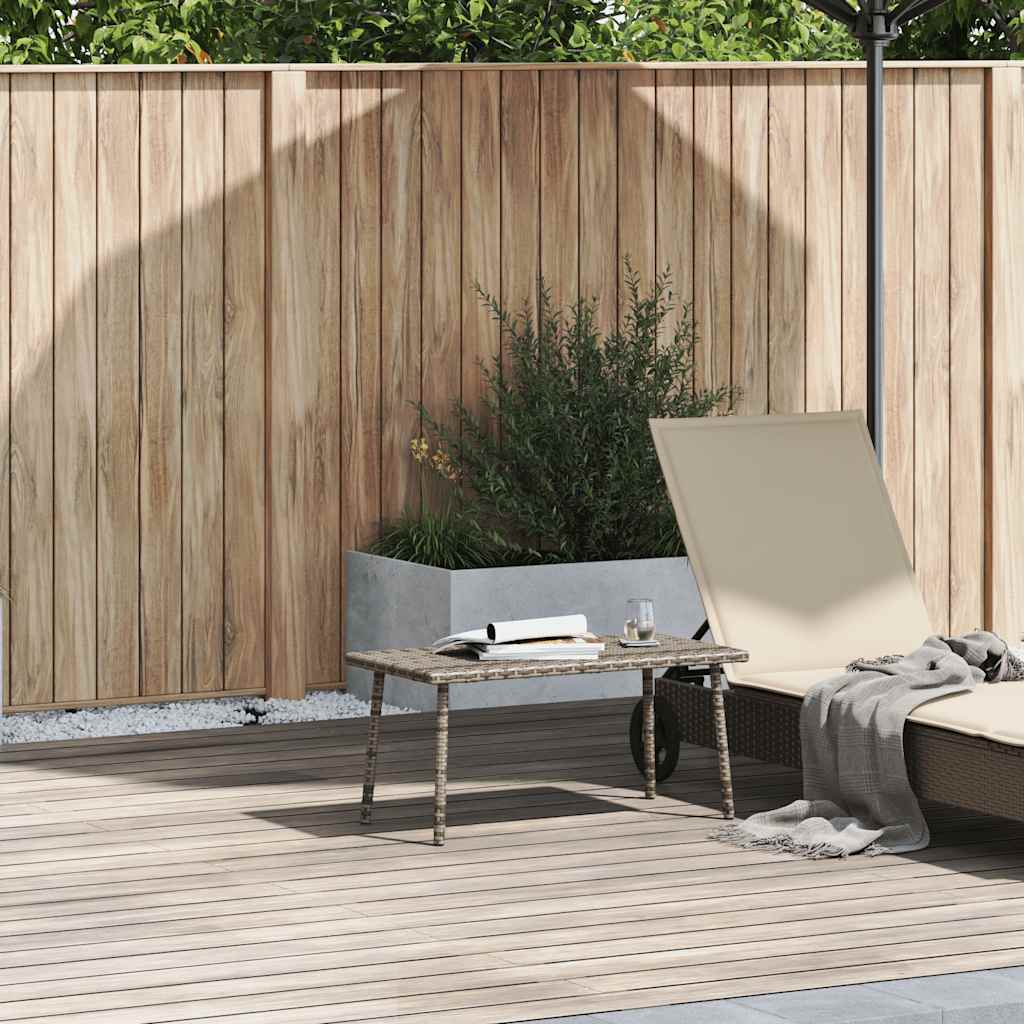 VidaXL Table basse de jardin rectangulaire gris 80x40x37 cm rotin