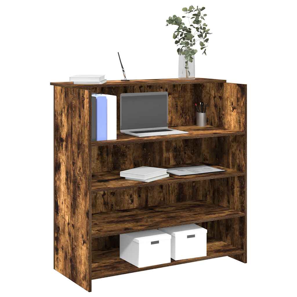 vidaXL Bureau de réception chêne fumé 100x50x103,5cm bois d'ingénierie