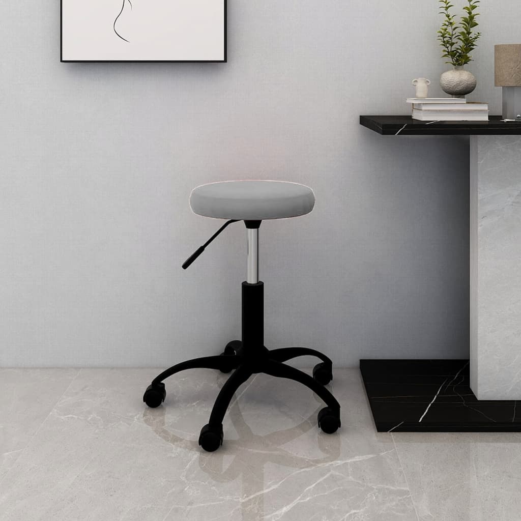 vidaXL Chaise pivotante de bureau Gris clair Velours