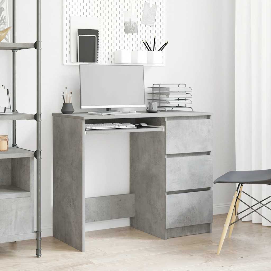 vidaXL Bureau Gris béton 90x45x76 cm Bois d’ingénierie