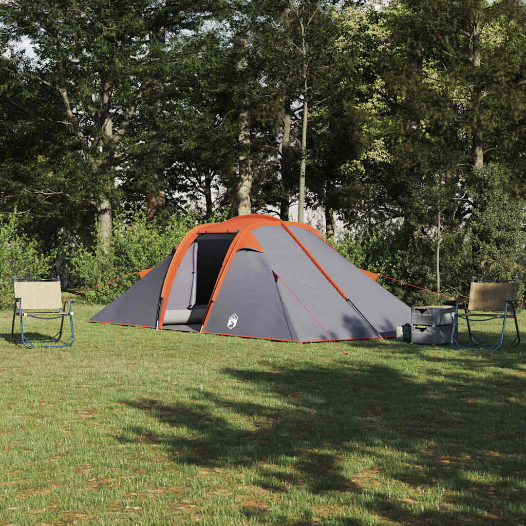 vidaXL Tente avec toit Autre Gris et Orange et Noir 510 x 240 x 156 cm