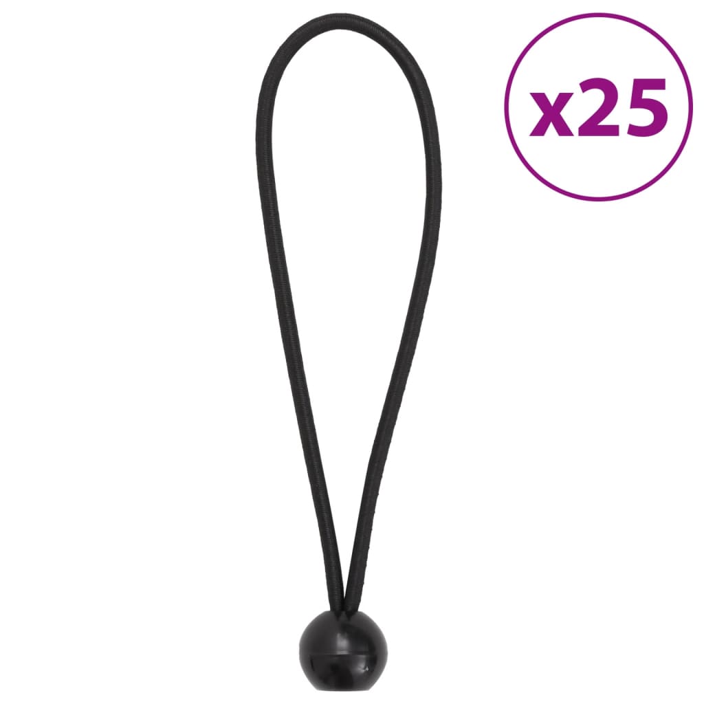 vidaXL Cordes élastiques avec balles 25 pcs 21x0,5 cm