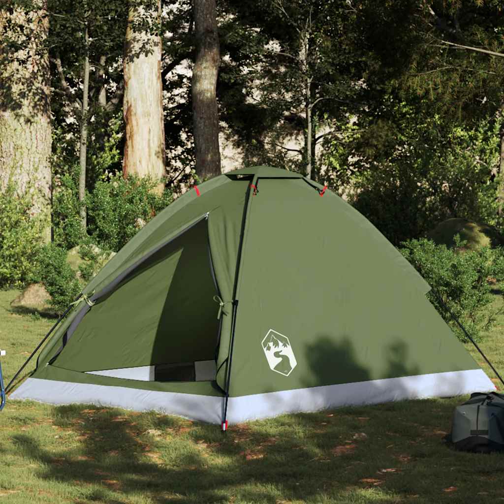 vidaXL Tente de camping à dôme 2 personnes vert olive imperméable