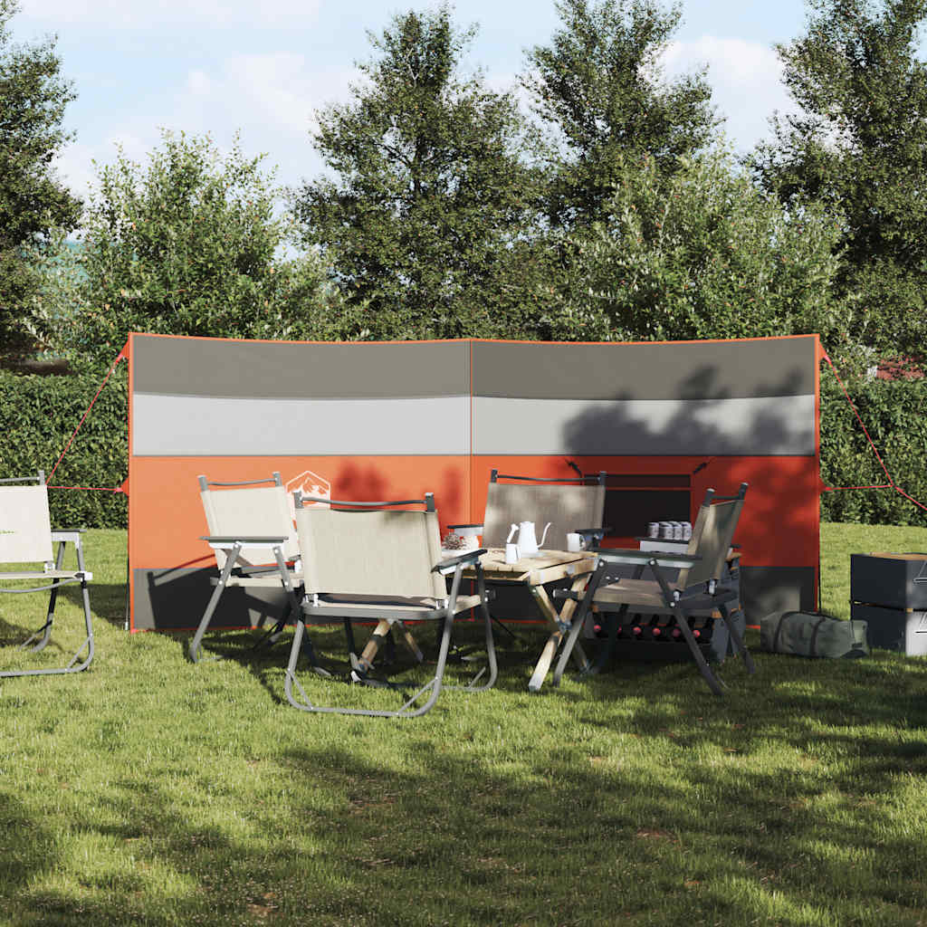 vidaXL Brise-vent de camping gris et orange 340x130 cm imperméable - Image 3