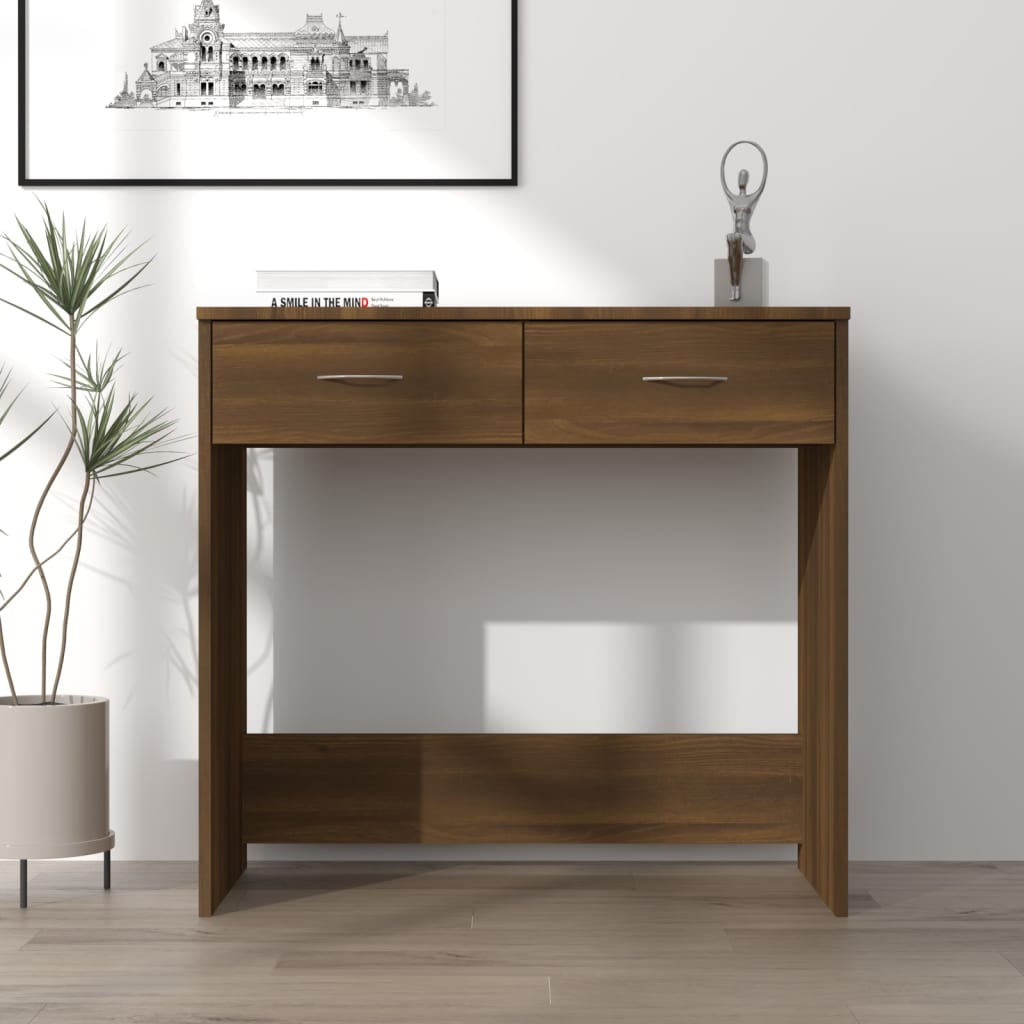vidaXL Bureau chêne marron 80x40x75 cm bois d'ingénierie