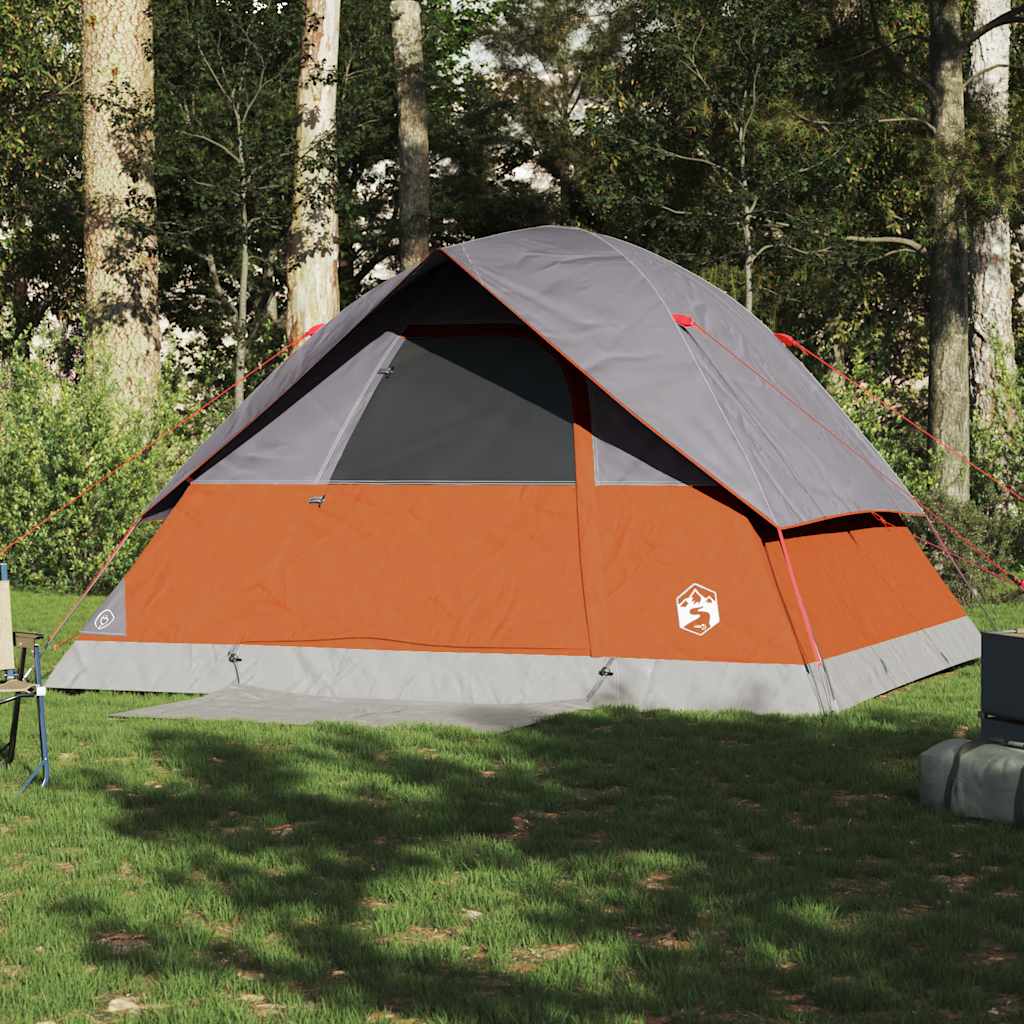 vidaXL Tente familiale à dôme 6 personnes orange imperméable - Image 3