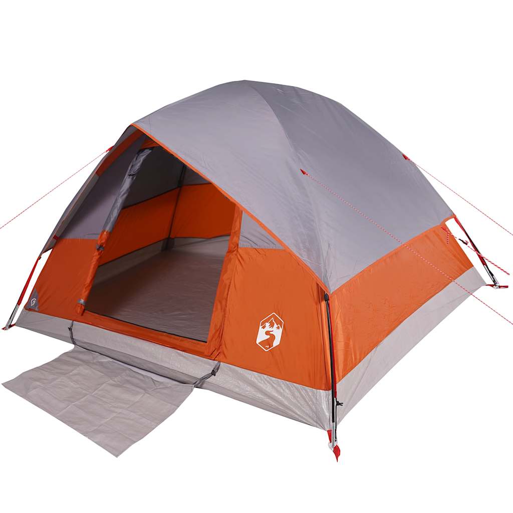 vidaXL Tente familiale à dôme 6 personnes orange imperméable - Image 6