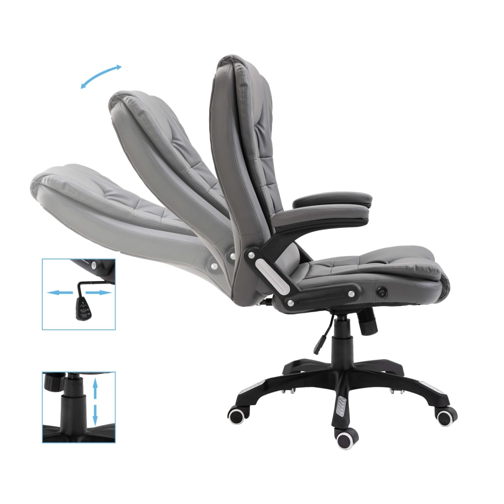 vidaXL Chaise de bureau Anthracite Similicuir - Image 5