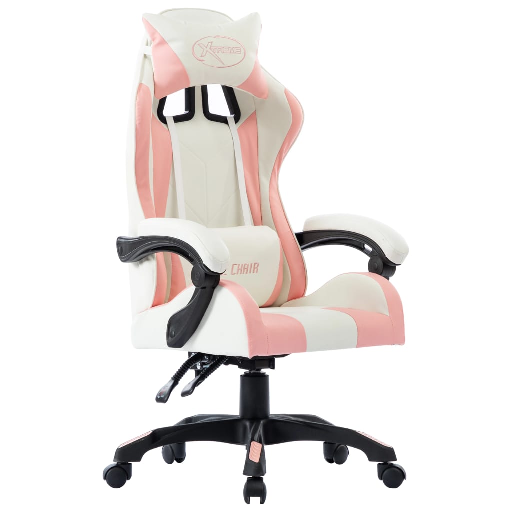 vidaXL Fauteuil de jeux vidéo Rose Similicuir