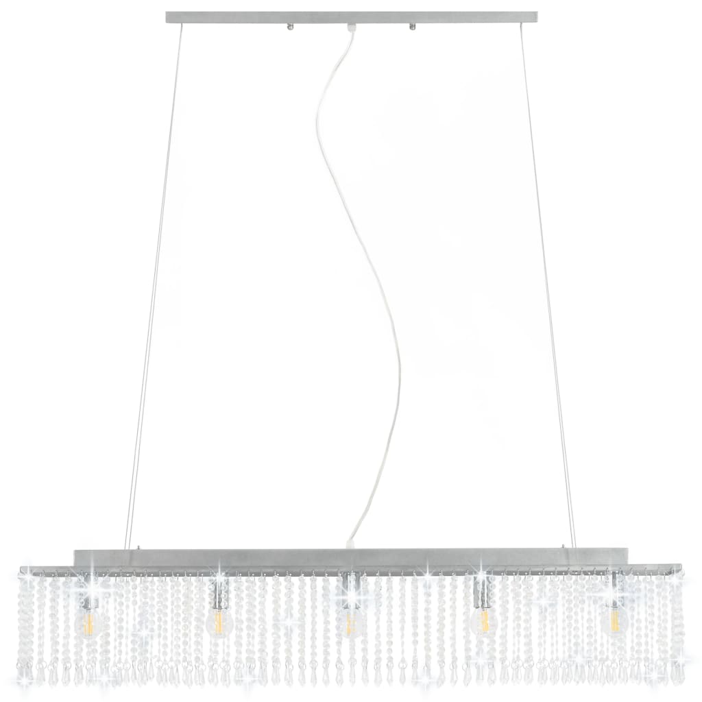 vidaXL Plafonnier avec perles de cristal Argenté 104 cm E14 - Image 5