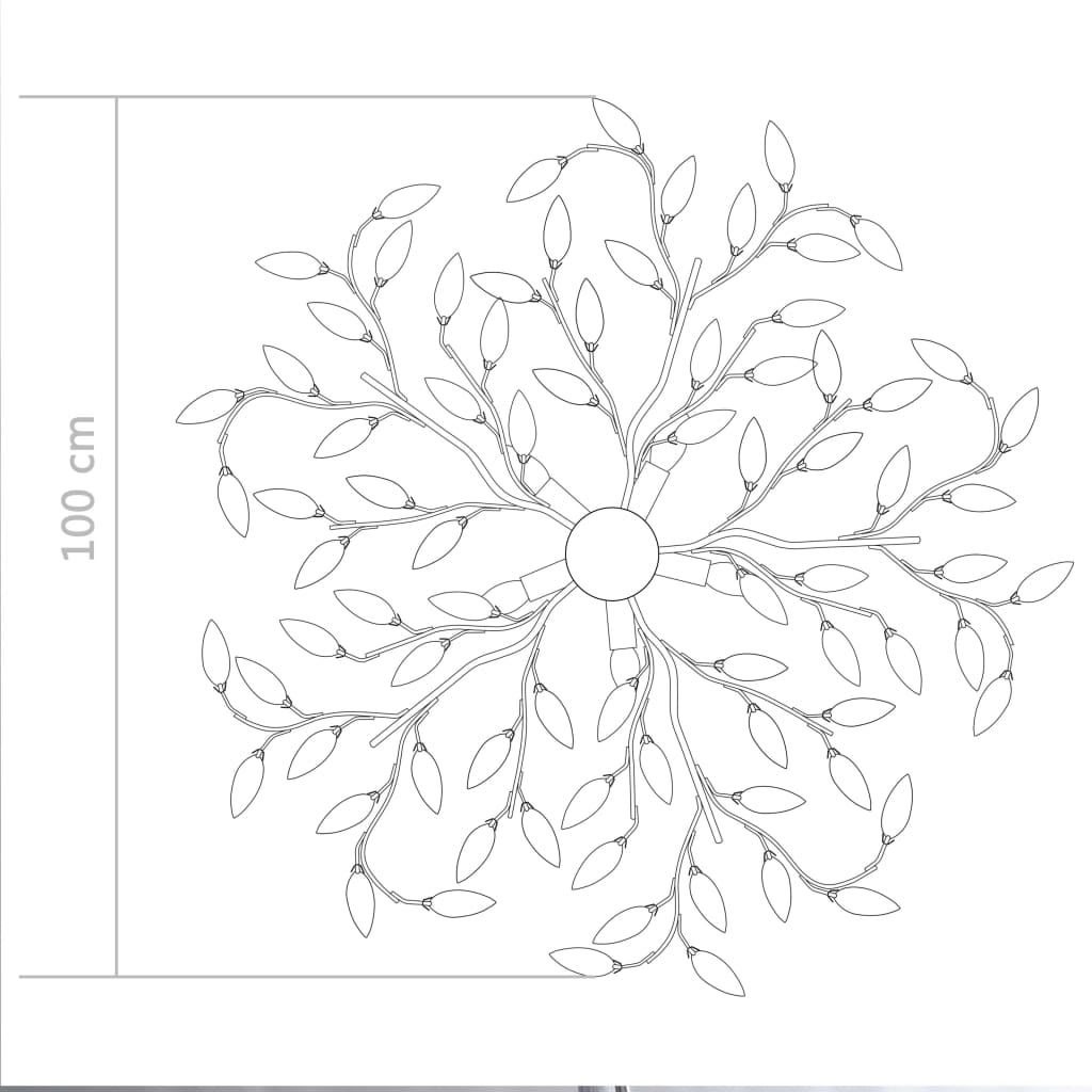 vidaXL Plafonnier à bras feuille en cristal acrylique 5 ampoules E14 - Image 6