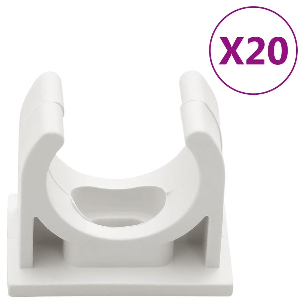 vidaXL Goulottes de câble avec pinces Ø20 mm 10 m PVC - Image 4