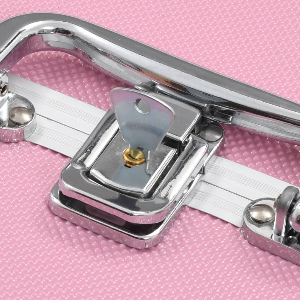 vidaXL Mallette à maquillage 22x30x21 cm Rose Aluminium - Image 6