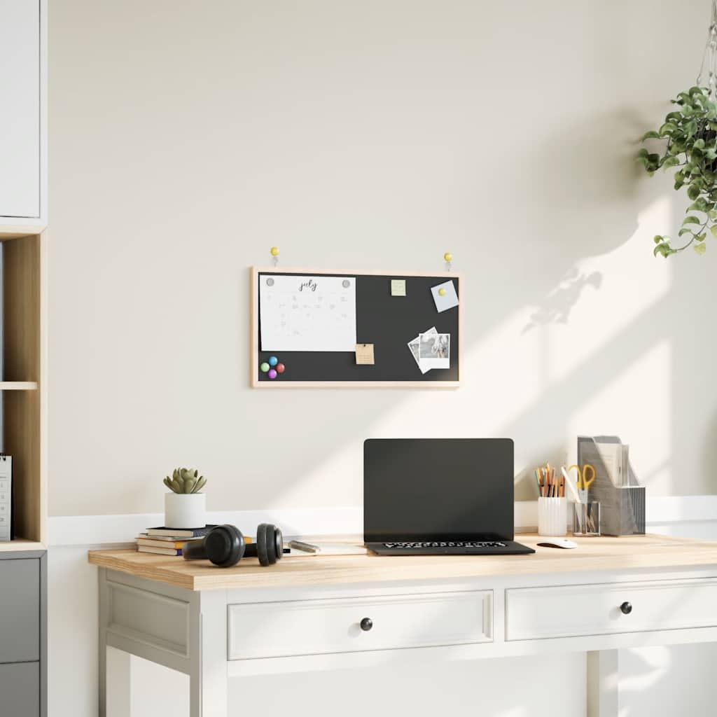 vidaXL Tableau noir avec cadre bois de pin massif noir 60x30 cm