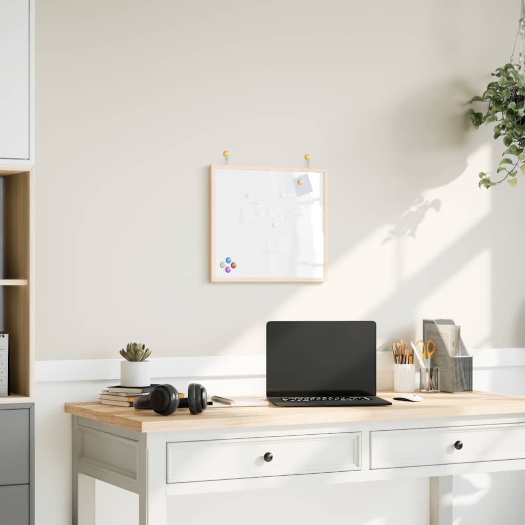 vidaXL Tableau blanc magnétique avec cadre bois de pin massif 40x40 cm