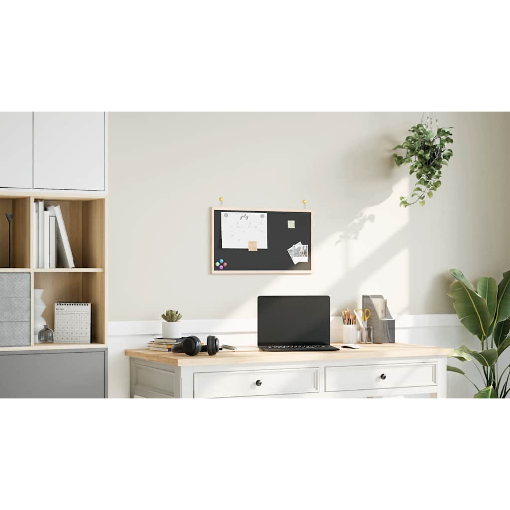 vidaXL Tableau noir avec cadre bois de pin massif noir 60x40 cm