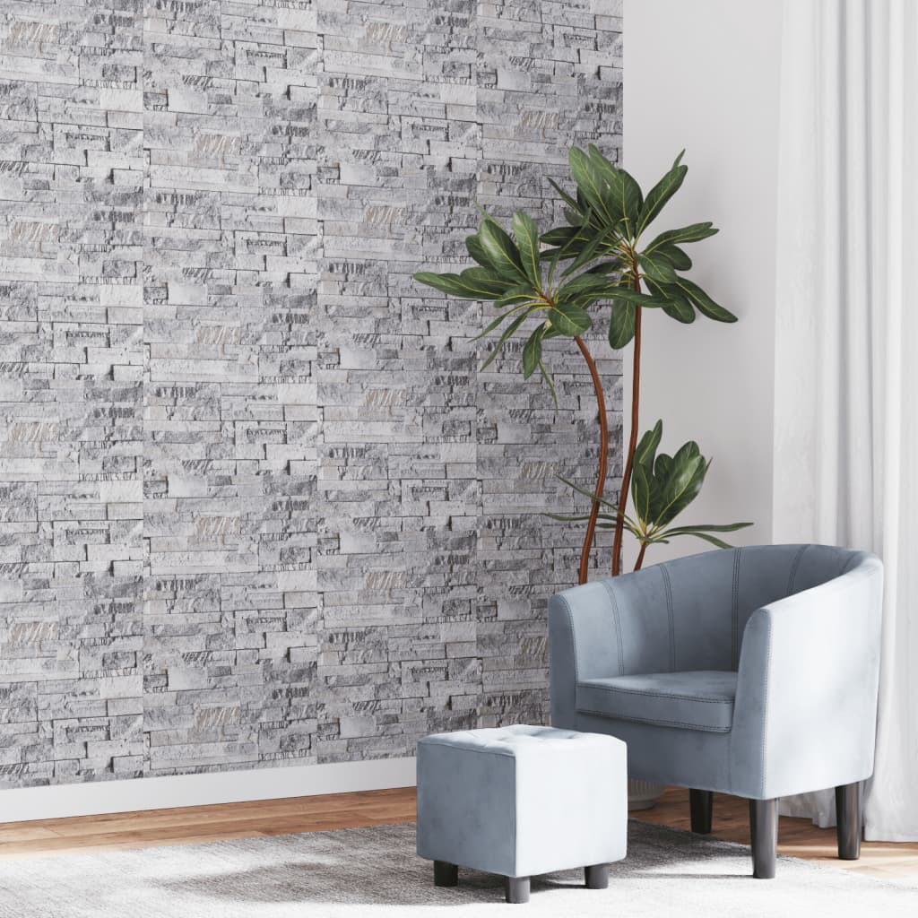 vidaXL Papier peint 3D aspect de pierre gris marron 10x0,53m non tissé