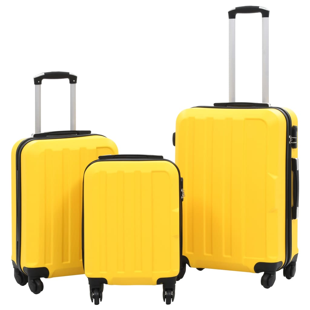 vidaXL Valise rigide 3 pcs Jaune ABS