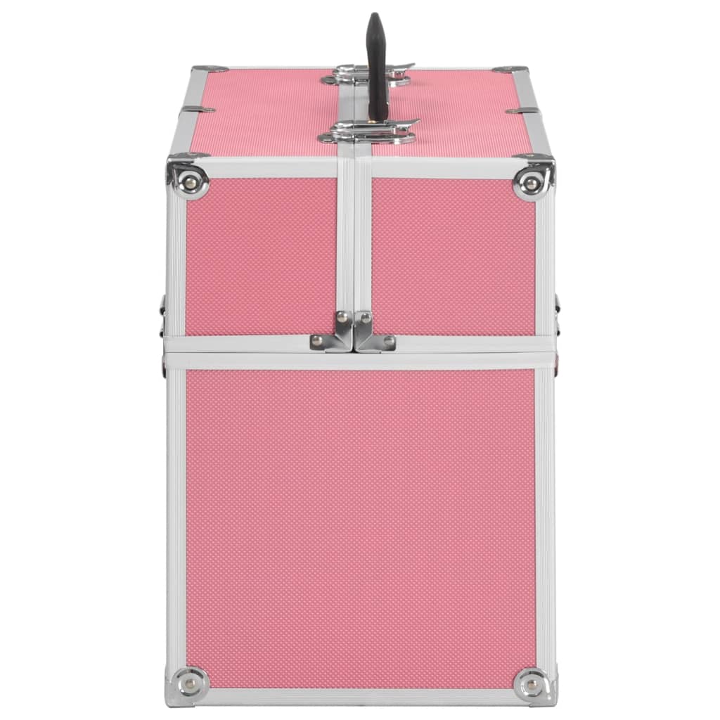 vidaXL Mallette à maquillage 38x23x34 cm rose aluminium - Image 4