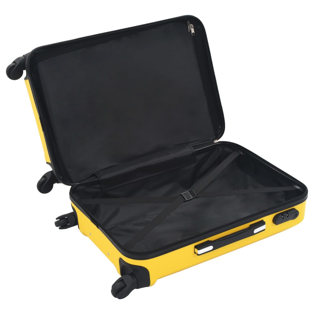 vidaXL Valise rigide 3 pcs Jaune ABS - Image 6