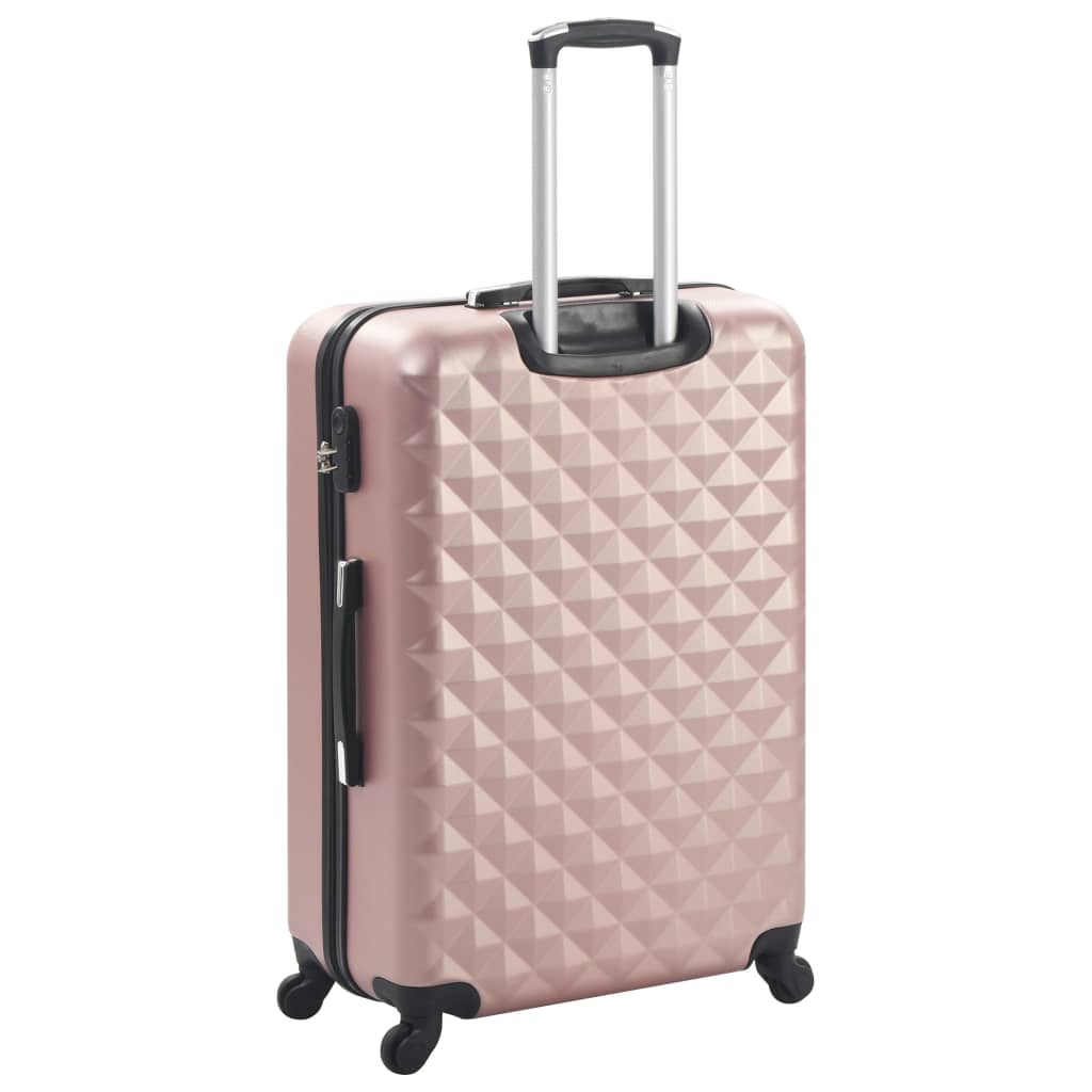 vidaXL Valise rigide 3 pcs Doré rose ABS - Image 4